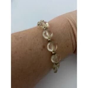 Vintage clear and gold bead bracelet